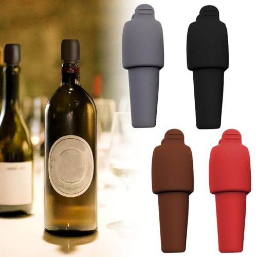 Silicone Wine Bottle Stoppers, Reusable Air-Tight Seal for Wine and Champagne