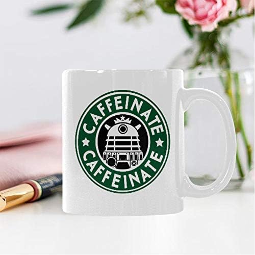 Caffeinate Ceramic Coffee Mug 11oz – White Tea & Coffee Cup