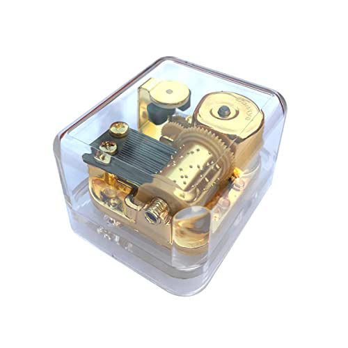 Clear Acrylic Wind-Up Music Box with 18-Note Sankyo Musical Movement