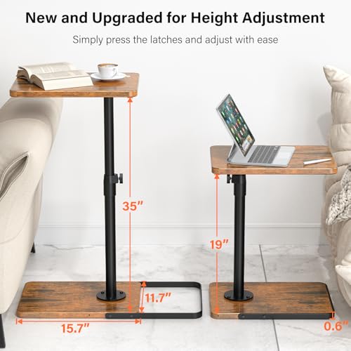 Adjustable Height Swivel TV Tray Table for Sofa and Bed
