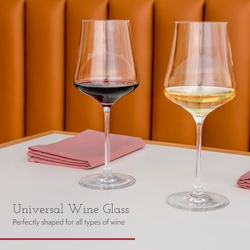 Universal Crystal Wine Glasses, 16 oz Set of 2, Dishwasher Safe