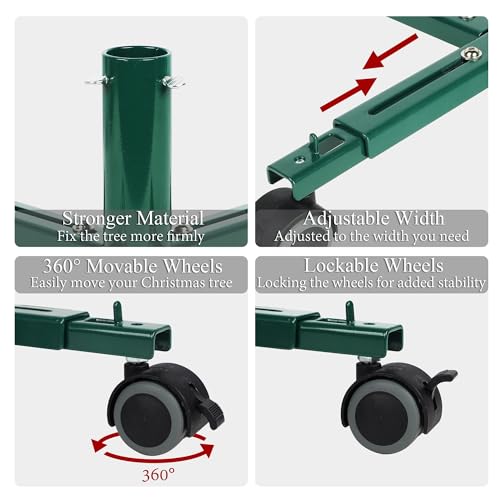 Rolling Christmas Tree Stand Base with Wheels for Artificial Trees up to 7.5 FT