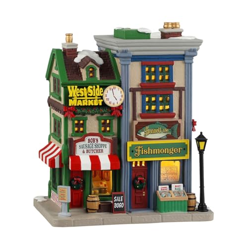 Lemax West Side Market Shops Holiday Village Building #45244