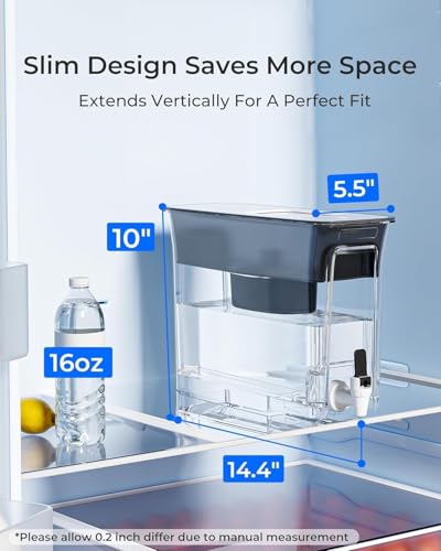 Large 35-Cup Water Filter Dispenser with 200-Gallon Long-Life Filter