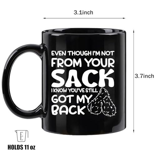 Step Dad Mug - Funny Bonus Dad Gift from Daughter or Son, 11 oz Black