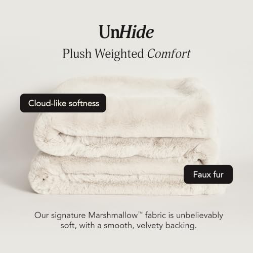 Snow White UnHide Marshmallow Weighted Blanket 50x60in Extra Soft Faux Fur