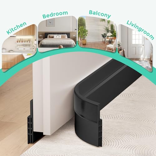 Under Door Draft Stopper - Cuttable Silicone Weather Stripping (2 Pack)