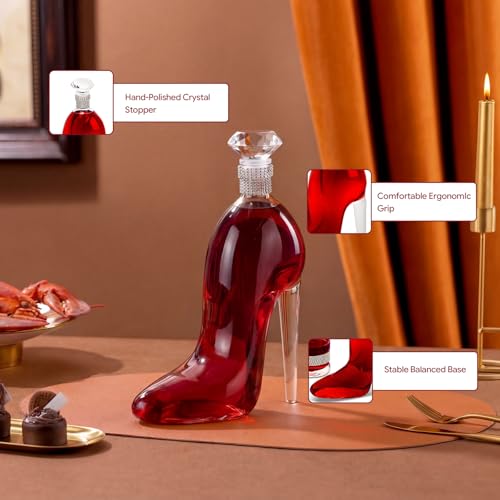 High Heel Whiskey Decanter Set 750ml with 2x350ml Glasses – Glass Shoe Gift