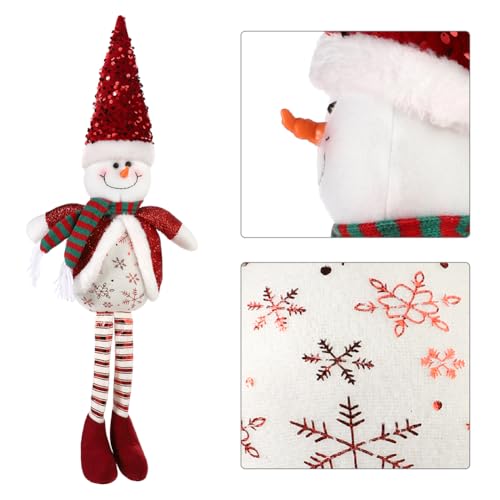 Red Snowman Christmas Stuffed Sitting Santa Reindeer Plush Decoration Gift