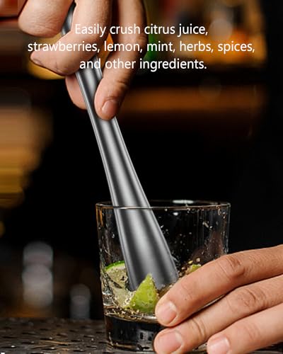10-Inch Stainless Steel Cocktail Muddler & Mixing Spoon Bar Tool Set