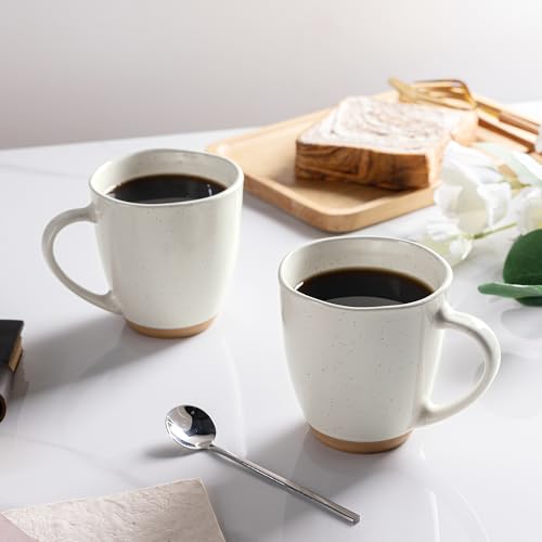 AmorArc 12oz Ceramic Coffee Mugs Set of 4 – Dishwasher & Microwave Safe, Light Beige