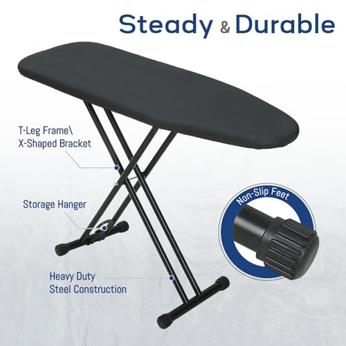 RAINHOL Full Size Ironing Board 43x13 with Iron Rest and Thick Pad