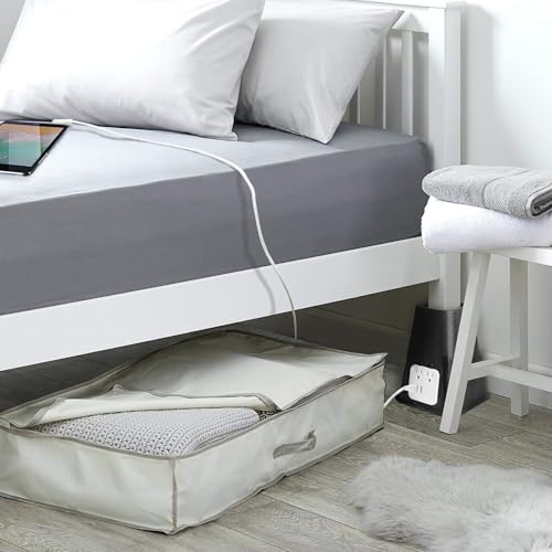 Heavy Duty Bed Risers with USB Outlets - 7.25" Lift, 4-Pack