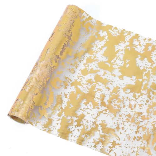 Veridra Gold Table Runner 32ft Sequin Glitter Foil Mesh - Gold / 32ft