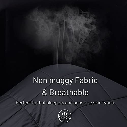 NEXHOME PRO Bamboo Cooling Comforter - King Lightweight Duvet Insert, Dark Grey