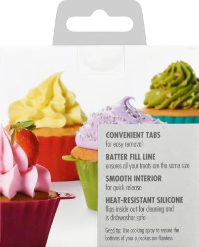 OXO Good Grips Silicone Baking Cups - Reusable, BPA-Free, Non-Stick | 12 Pack for Cupcakes & Muffins