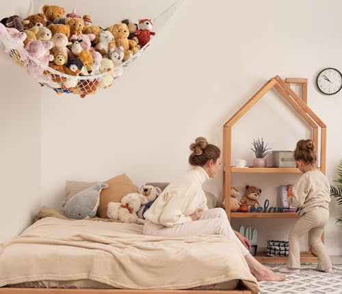 Large Corner Stuffed Animal Storage Hammock - Plush Toy Net Organizer