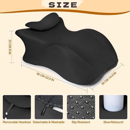 Ergonomic 27° Memory Foam Wedge Pillow for Back Support