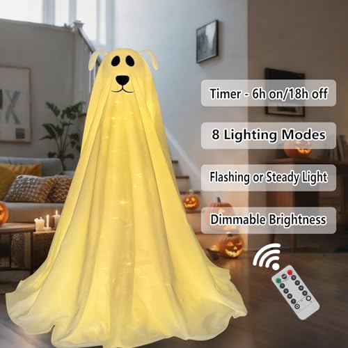 2.5ft Light Up Halloween Ghost Dog Decor - 3D Pop-Up Yard Display