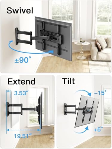 Full Motion TV Wall Mount for 26-65 Inch TVs - Articulating Arm Bracket
