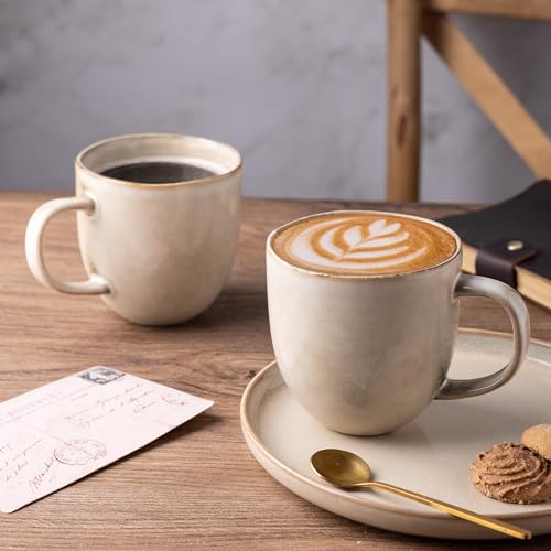 AmorArc 12oz Ceramic Coffee Mug Set of 6 - Cappuccino & Latte Cups, Dishwasher & Microwave Safe