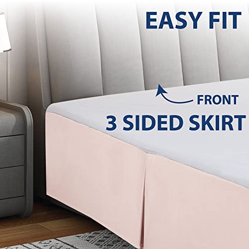 Full Size Pleated Bed Skirt - 14 Inch Drop Brushed Microfiber Dust Ruffle