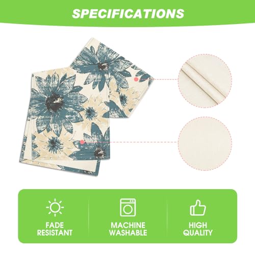 Artoid Mode Blue Retro Daisy Spring Table Runner 13x72 Inch Home Decor