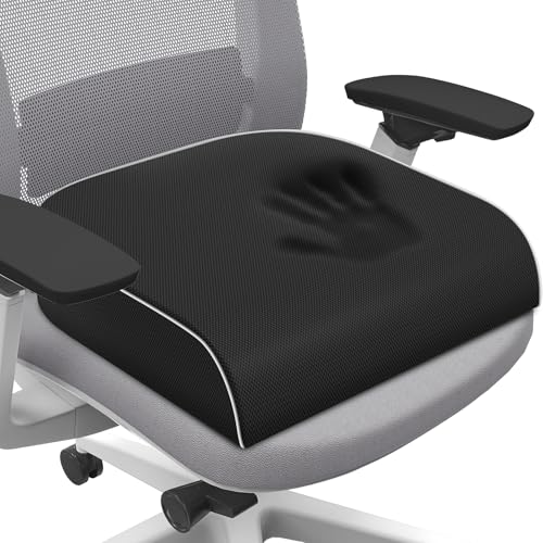 Memory Foam Seat Cushion for Tailbone Pain Relief - Large Ergonomic Chair Pad