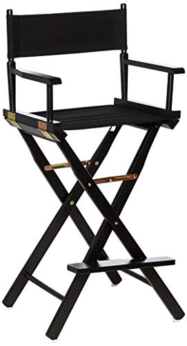 30-Inch Solid Wood Director's Chair, Foldable Bar Height Seat
