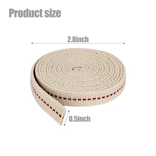 Flat Cotton Oil Lamp Wick Replacement - 1/2 Inch, 6.5 Feet Roll