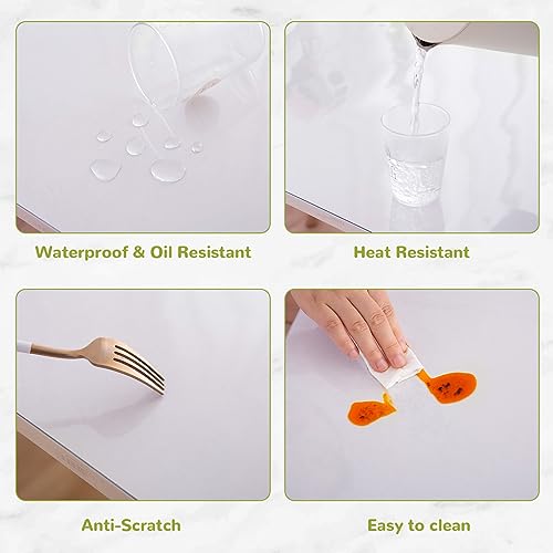14 x 24 Inch Clear PVC Table Protector Mat - Waterproof Desk Cover