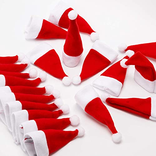 Luter Mini Christmas Hats 20 Pack for Cutlery & Wine Bottle Decorations