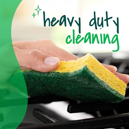 Heavy Duty Kitchen Scrub Sponges (6 Pack) - Durable Multi-Surface Scrubber
