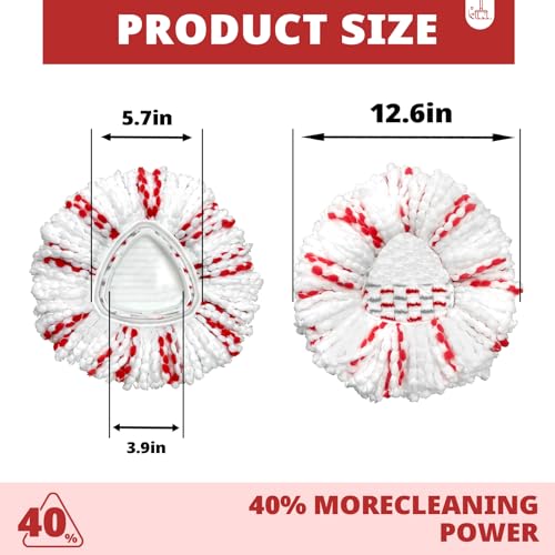 Microfiber Spin Mop Head Replacements - 3 Pack Machine Washable Refills