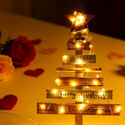 QITONG Warm White Battery Operated Fairy Lights 4 Pack 16ft 50 LEDs Outdoor Indoor Twinkle