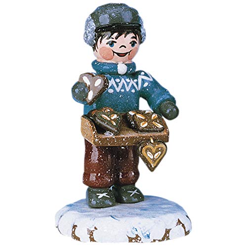 Winter Children Gingerbread Figurine 6.5cm Hand-Painted Holiday Ornament