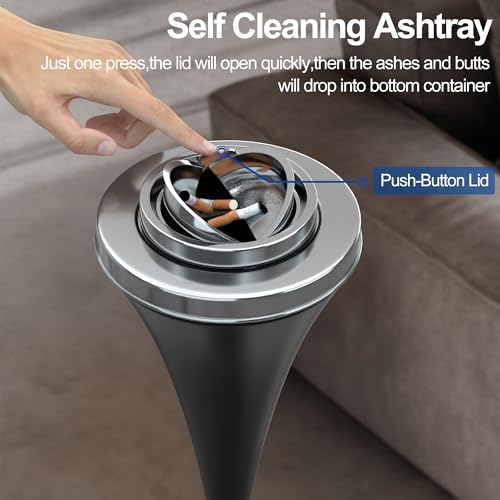 Stainless Steel Floor Standing Ashtray with Detachable Cigar Container