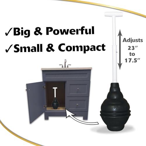Heavy Duty Toilet Plunger with Telescoping Handle – Beehive Design