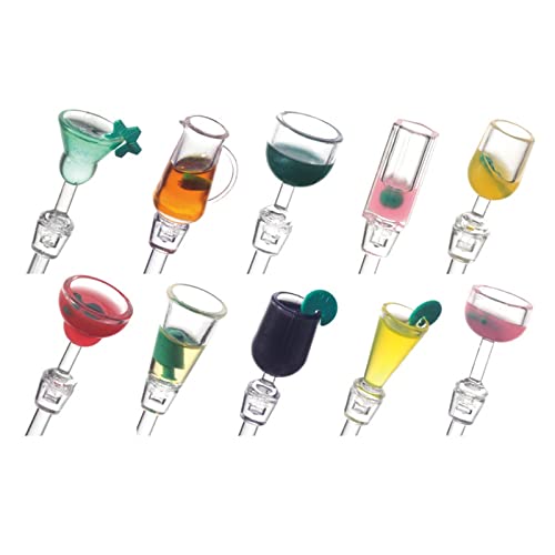 ABSOK Colorful Acrylic Cocktail Stir sticks - Reusable Drink Picks, 23cm Set of 10