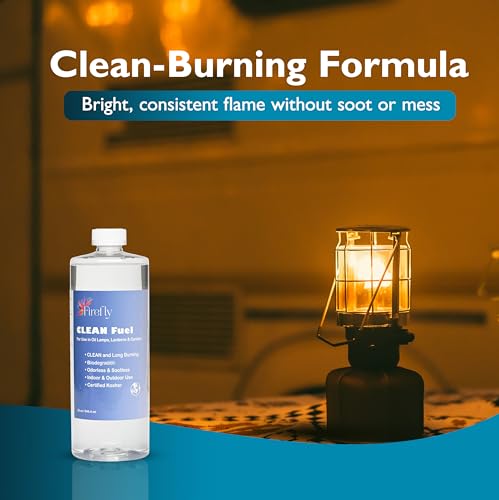 Smokeless & Odorless Lamp Oil - 32 oz Clear Paraffin Fuel for Lanterns