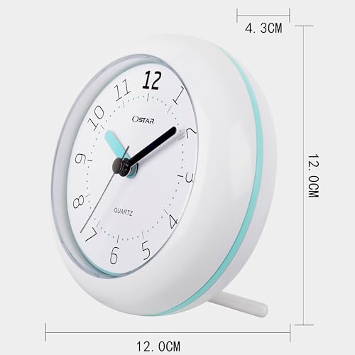 Waterproof Bathroom Wall Clock - 4.7-Inch Silent Analog Quartz Shower Clock