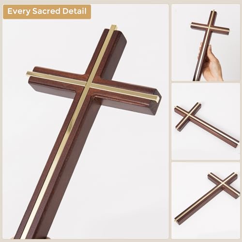 10-Inch Wooden Wall Cross - Modern Minimalist Religious Home Decor
