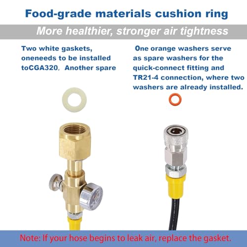CGA320 to TR21-4 Soda Machine Adapter with 60in High-Pressure Hose