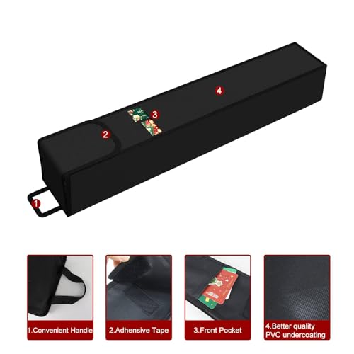 31-Inch Gift Wrapping Paper Storage Organizer Bag with Pocket for Craft Supplies