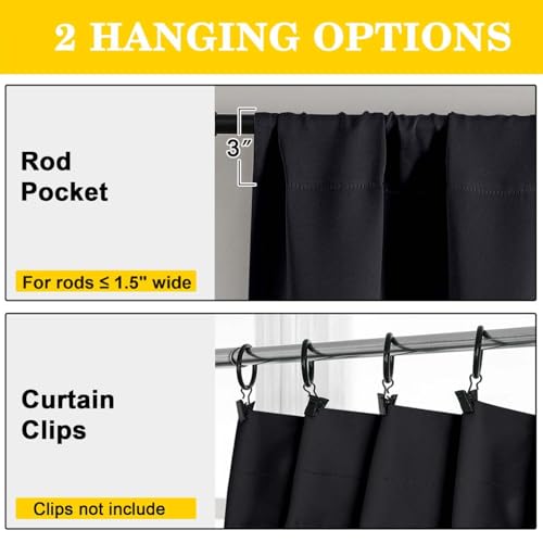 Blackout Curtains 84 Inch Length, Thermal Insulated 2 Panels Set