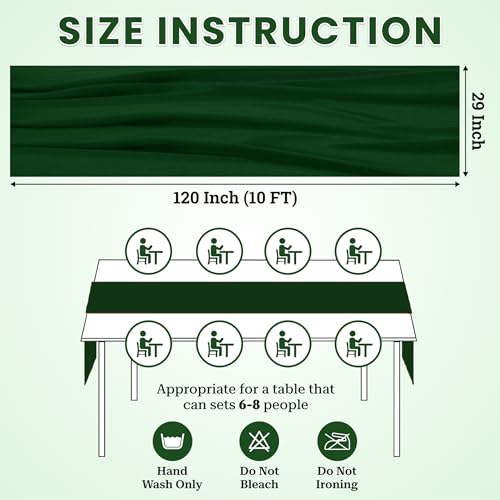 10ft Pack of 2 Chiffon Table Runners - Hunter Green, Wedding & Party Decor