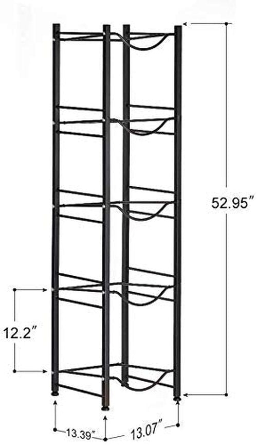 LIANTRAL Water Cooler Jug Rack, 5-Tier Heavy Duty Water Bottle Holder Storage Rack for 5 Gallon Water Dispenser, Save Space (Black)…