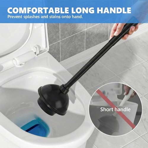Heavy Duty Toilet Plunger with Holder for 5.3-Inch Drains - Style 1