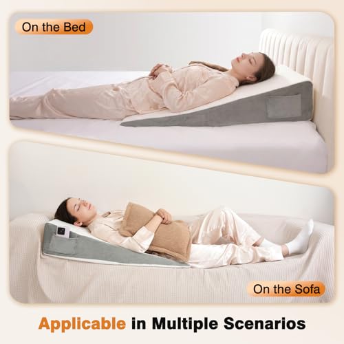 Vekkia 34" Extra-Long Bed Wedge Pillow for Acid Reflux & Back Support