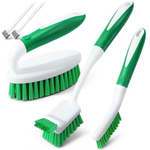 5-Piece Household Cleaning Brush Set for Tile, Grout, Kitchen & Bathroom